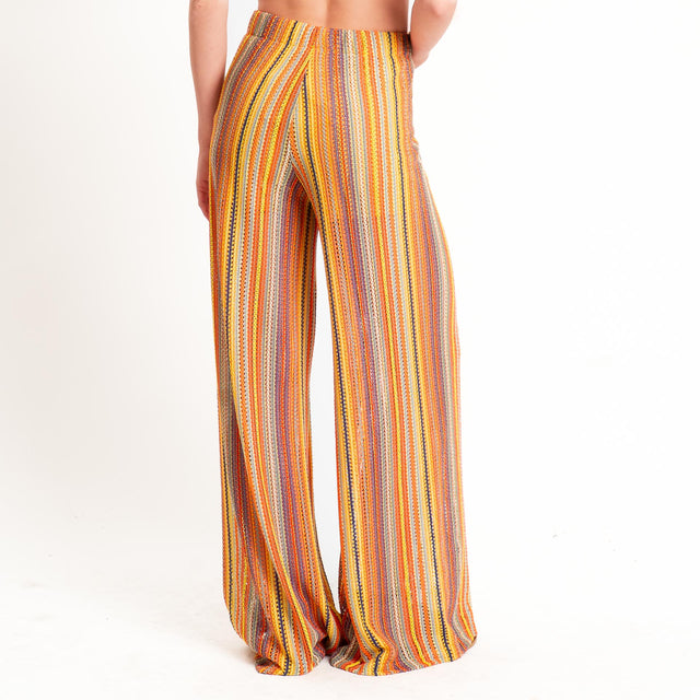 Haveone-Pantalone traforato elastico in vita - multicolor
