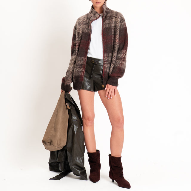 Haveone-Shorts similpelle con cintura - moro