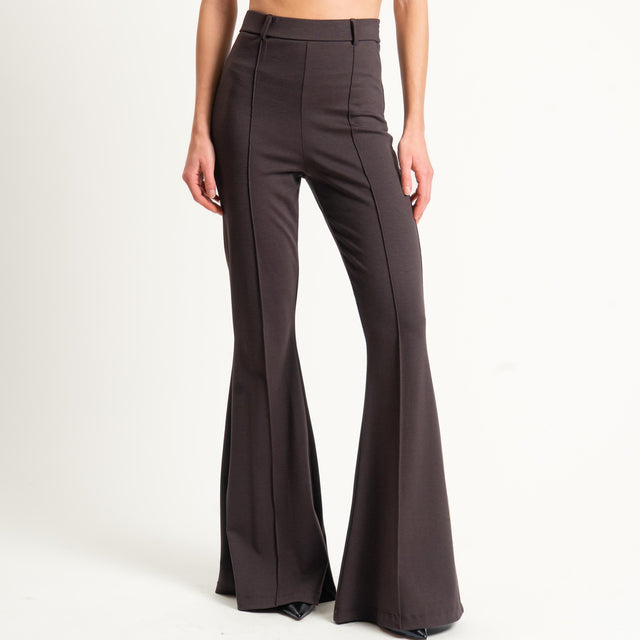 Haveone-Pantalone bootcut punto milano - moro