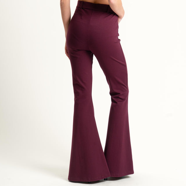 Haveone-Pantalone bootcut punto milano - prugna