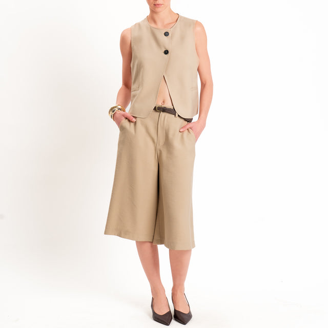 Haveone-Bermuda elastico dietro con cintura - safari