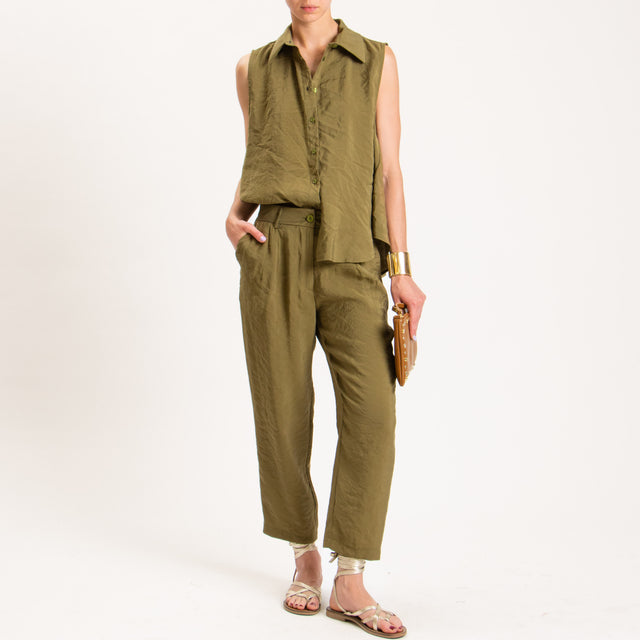 Haveone-Pantalone tessuto modal fibra naturale - militare