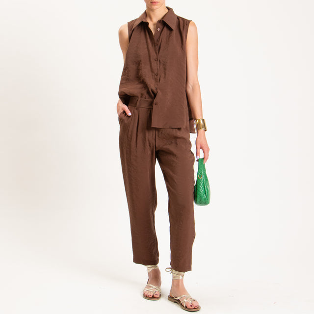 Haveone-Pantalone tessuto modal fibra naturale - cioccolato