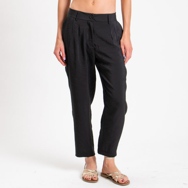 Haveone-Pantalone tessuto modal fibra naturale - nero