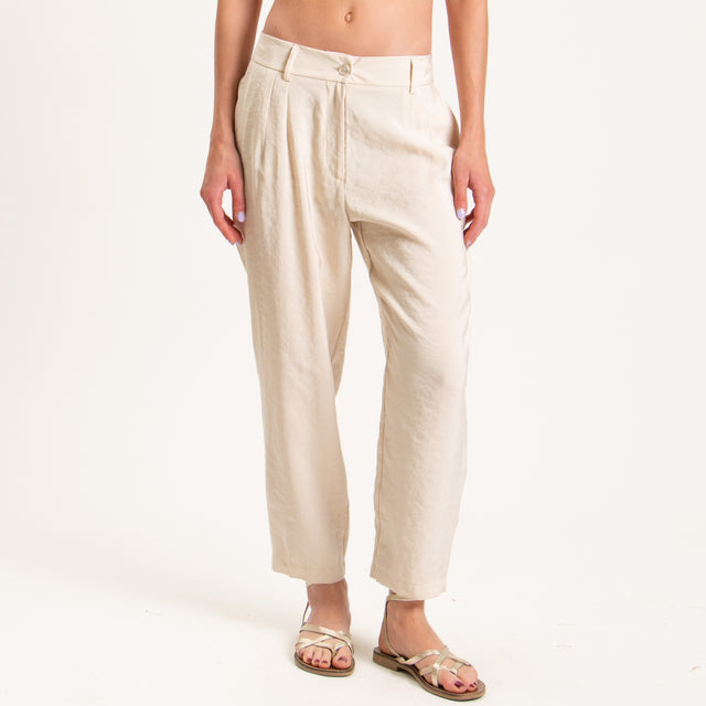 Haveone-Pantalone tessuto modal fibra naturale - beige