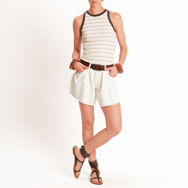 Haveone-Shorts IVY a farfalla jeans taglio vivo - burro