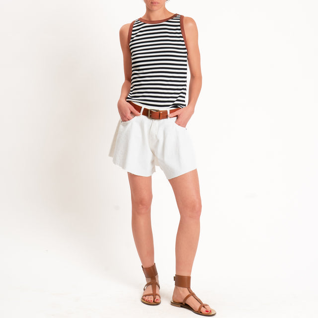 Haveone-Shorts IVY a farfalla jeans taglio vivo - bianco