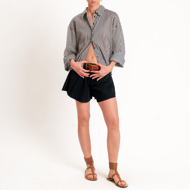 Haveone-Shorts IVY a farfalla jeans taglio vivo - nero