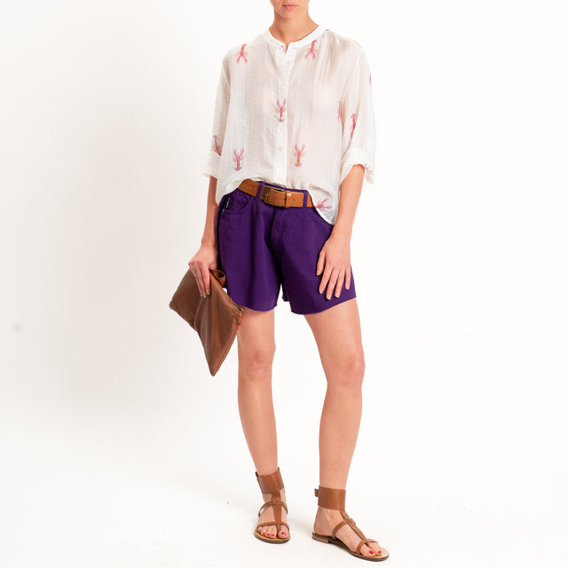 Haveone-Shorts IVY a farfalla jeans taglio vivo - viola