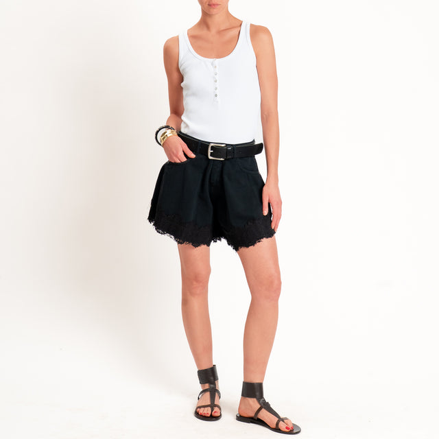 Haveone-Shorts IVY jeans a farfalla con pizzo - nero