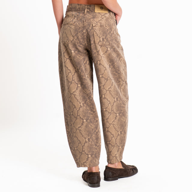 Haveone-Pantalone stampa rettile - taupe/beige