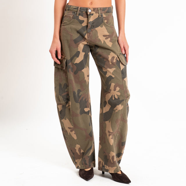 Haveone-Pantalone barrel cargo camouflage - militare/moro/beige