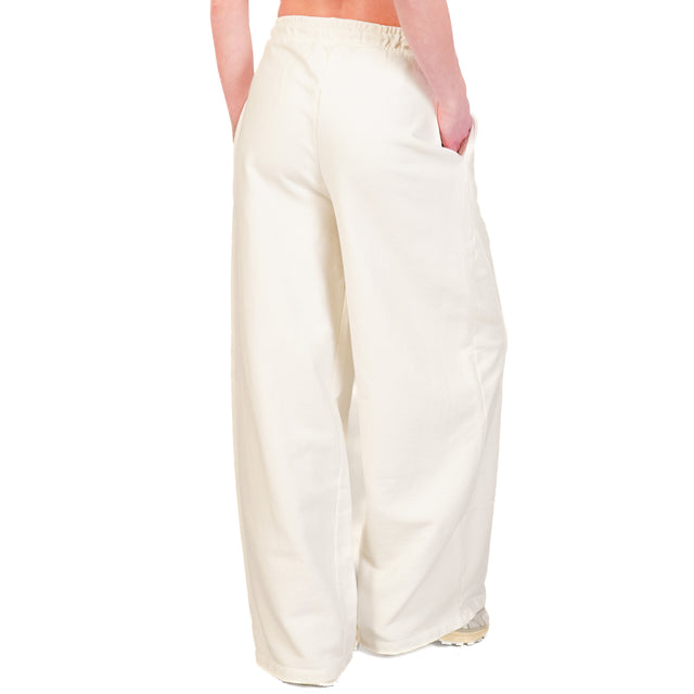 Pantalones deportivos con cordón Haveone - Crema