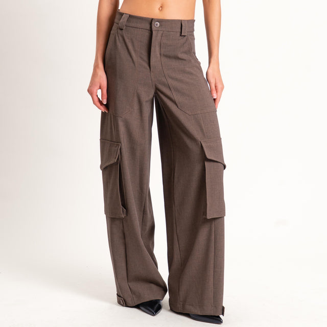 Haveone-Pantalone cargo - moro