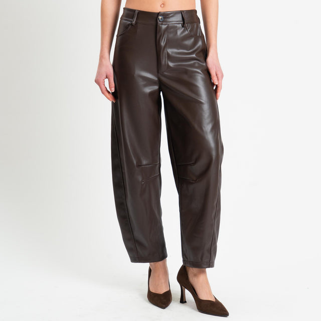 Haveone-Pantalone barrel similpelle - caffe'