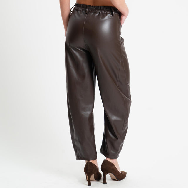 Haveone-Pantalone barrel similpelle - caffe'