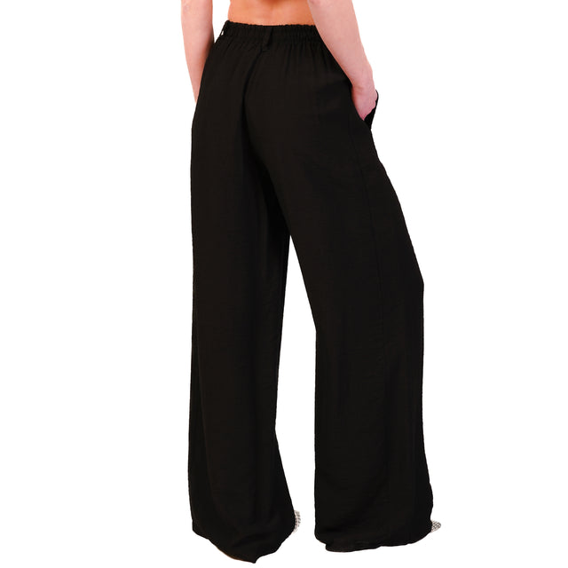 Pantalones Haveone con cintura elástica - Negro
