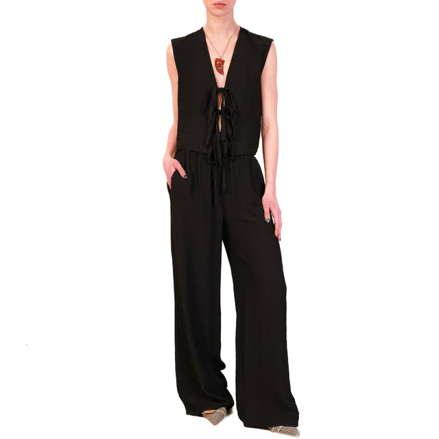 Pantalones Haveone con cintura elástica - Negro