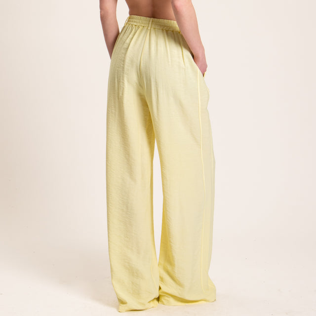 Haveone-Pantalone viscosa goffrato elastico in vit - mimosa