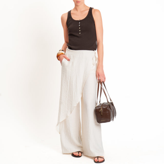 Haveone-Pantalone portafoglio misto lino - burro