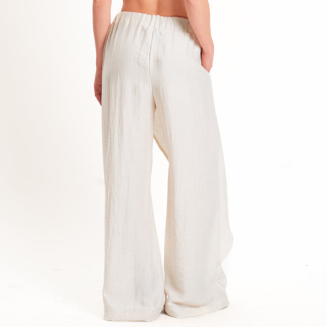 Haveone-Pantalone portafoglio misto lino - burro