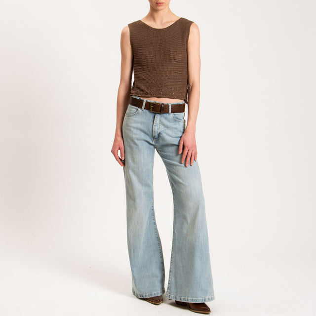 Haveone-Top in maglia crochet - moka