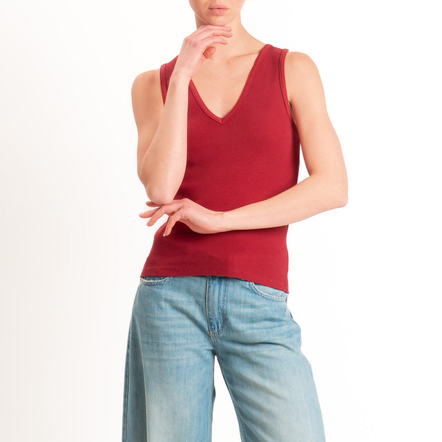 Haveone-Top a costine doppio scollo v - india