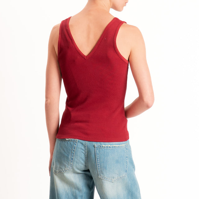 Haveone-Top a costine doppio scollo v - india