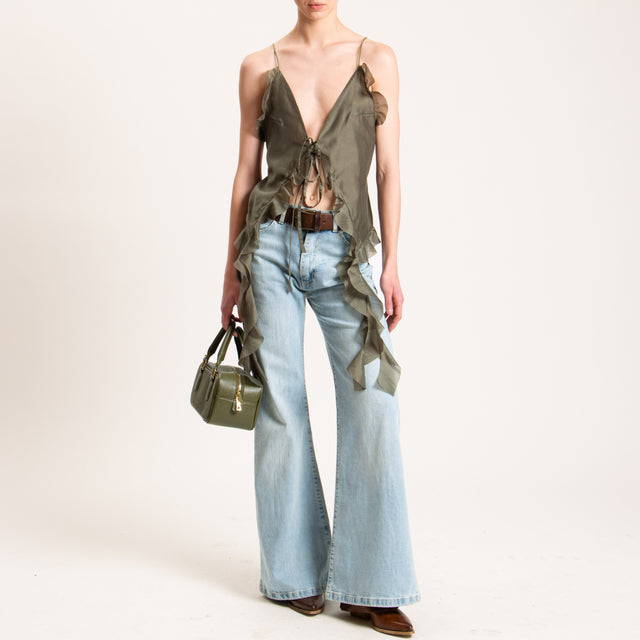 Haveone-Top mussola con rouches - militare