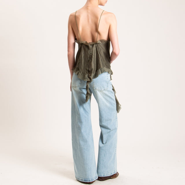 Haveone-Top mussola con rouches - militare