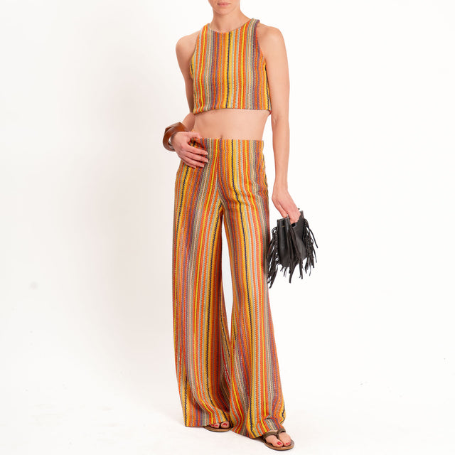 Haveone-Top cropped traforato - multicolor