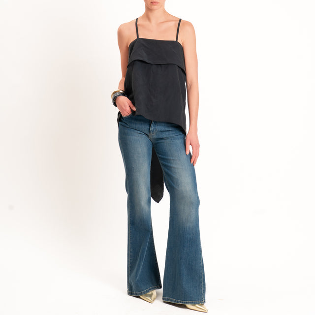 Haveone-Top tessuto modal - nero