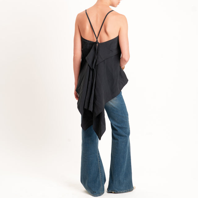 Haveone-Top tessuto modal - nero