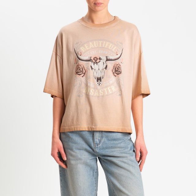 Haveone-T-shirt stampa rodeo stone washed - phard