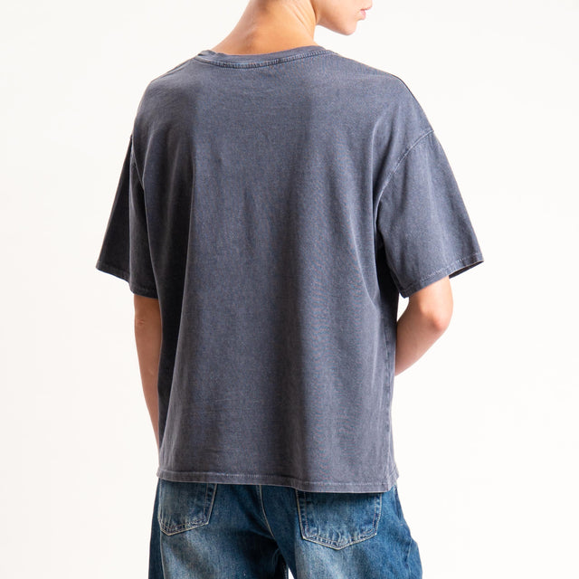 Haveone- T-shirt stampa aquila stone washed - grigio
