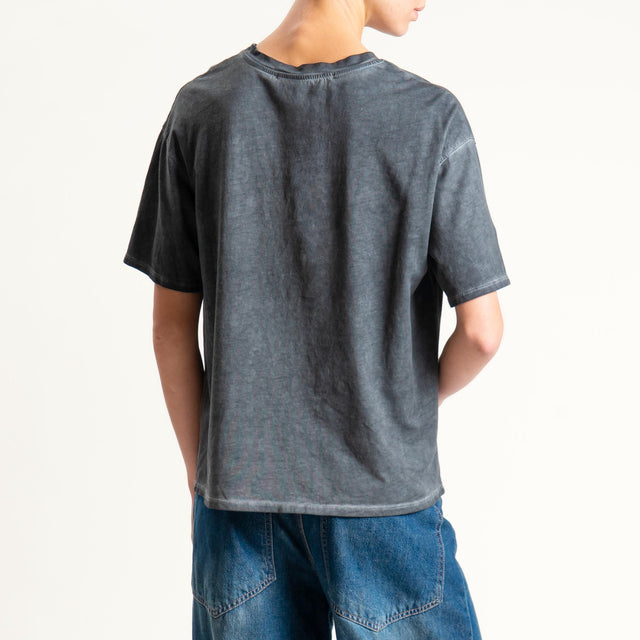 Haveone-T-shirt tiger "NO REGRET" - nero