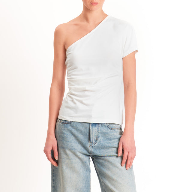 Haveone-T-shirt monospalla - panna