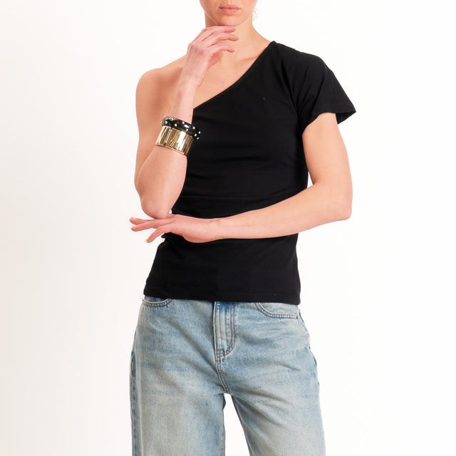 Haveone-T-shirt monospalla - nero