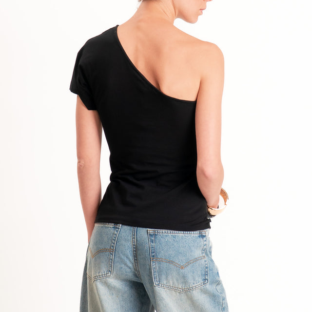 Haveone-T-shirt monospalla - nero