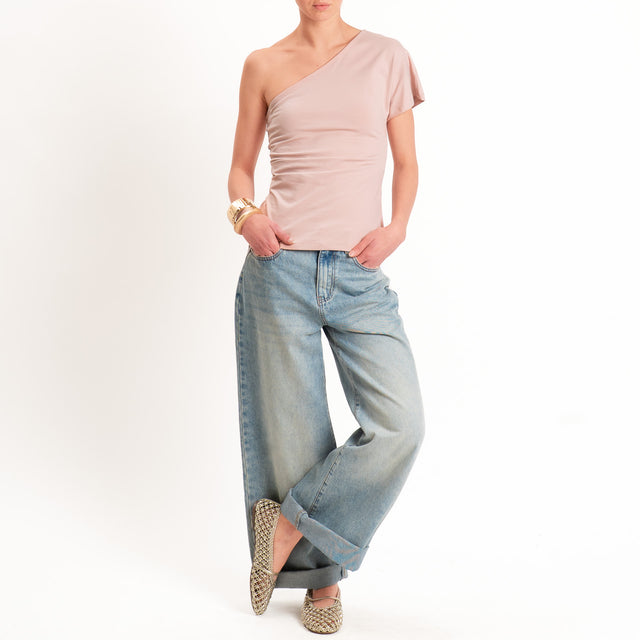 Haveone-T-shirt monospalla - rosa