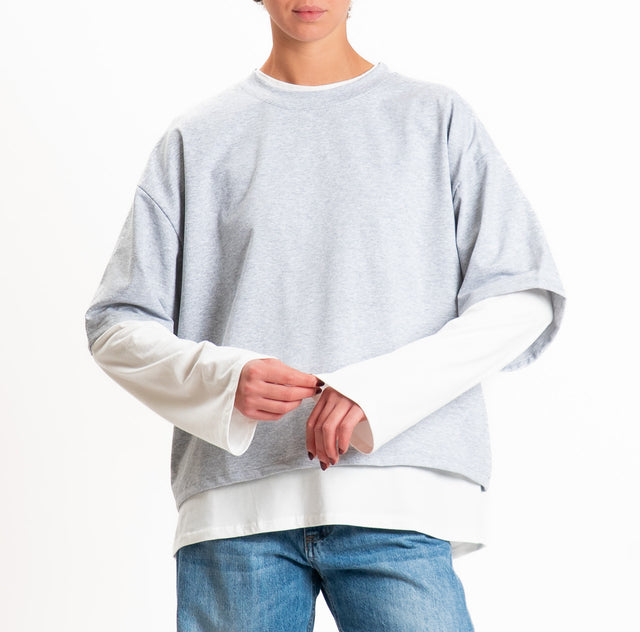 Haveone-Set due t-shirt - grigio melange/latte