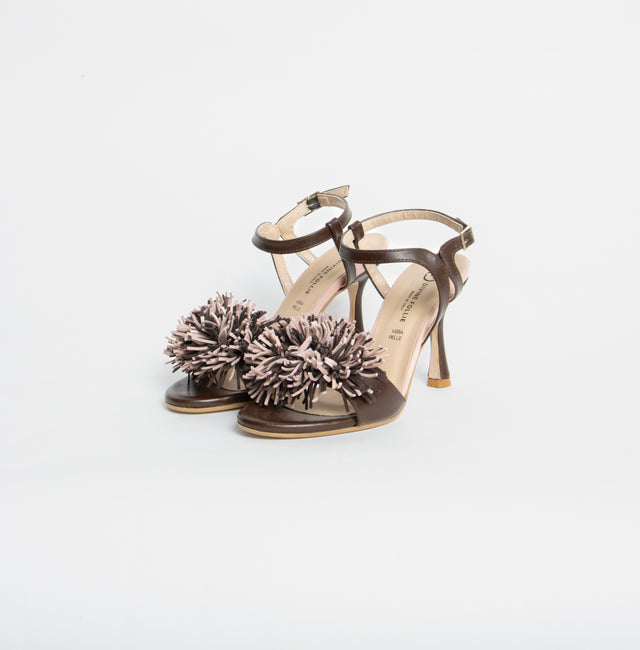 Divine Follie-Sandalo con applicazione - moka/rosa