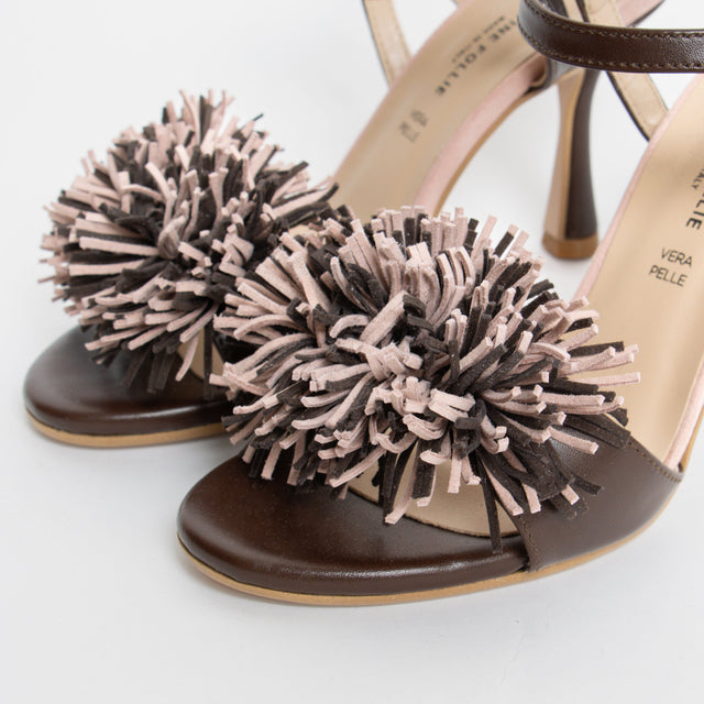 Divine Follie-Sandalo con applicazione - moka/rosa