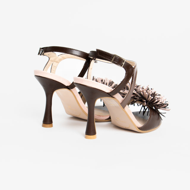 Divine Follie-Sandalo con applicazione - moka/rosa