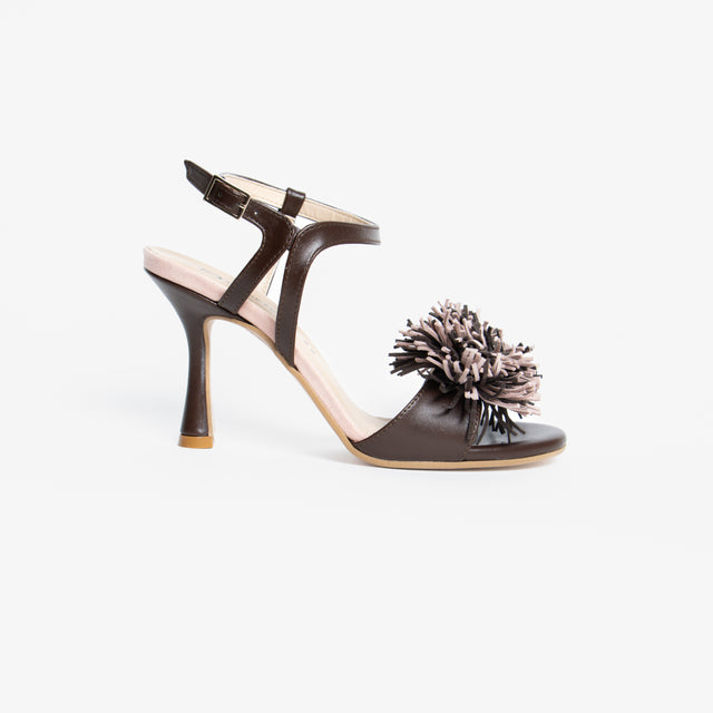 Divine Follie-Sandalo con applicazione - moka/rosa