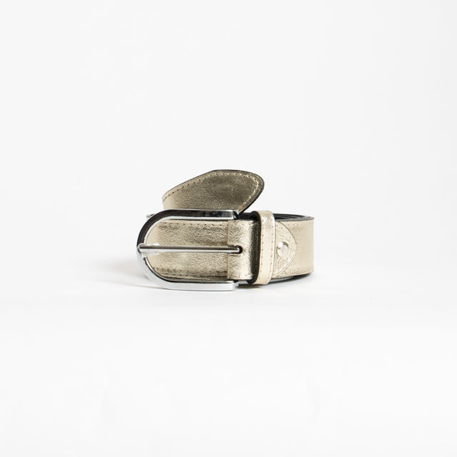 W by Whitemood-Cintura genuine leather - laminata gold