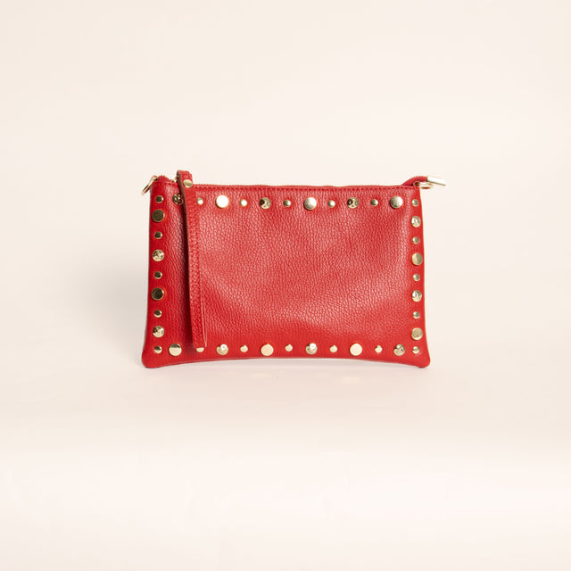 W by whitemood- Pochette con nappine e borchie - lacca