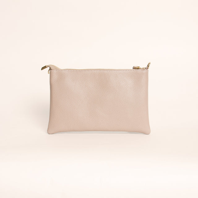 W by whitemood- Pochette con nappine e borchie - cipria