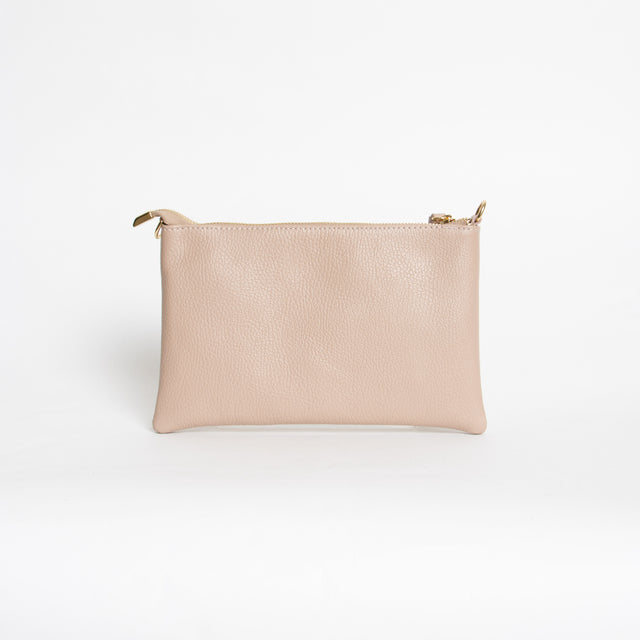 W by whitemood- Pochette con nappine e borchie - cipria