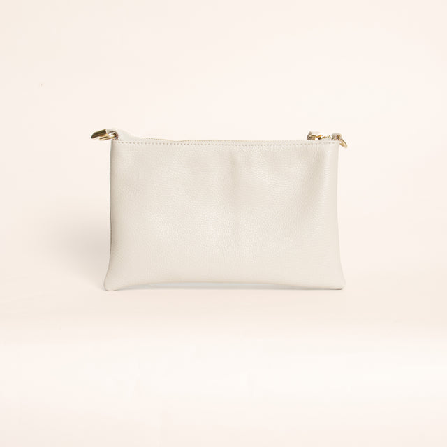 W by whitemood- Pochette con nappine e borchie - gesso